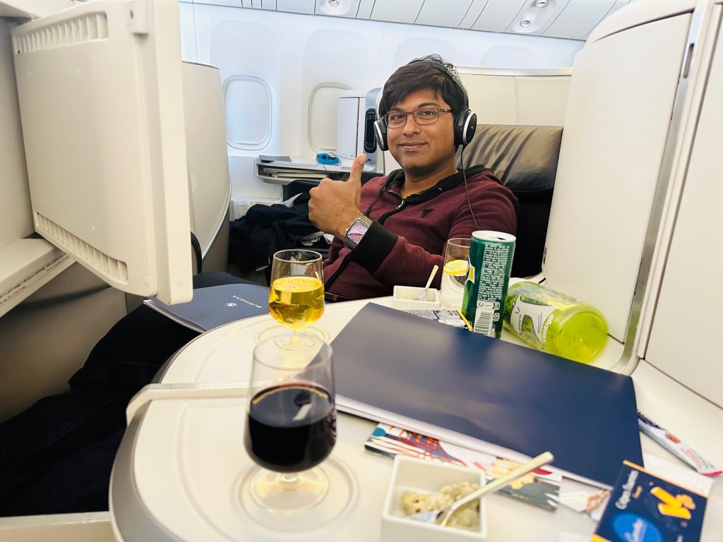 Amex card points wort purchasing business class seat.